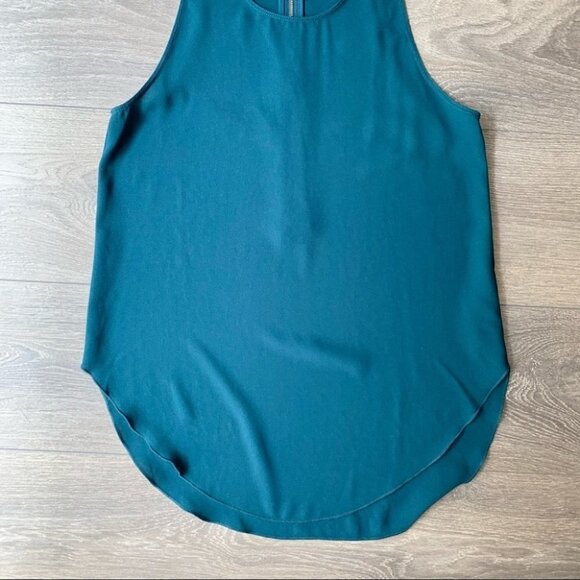 Aritzia Wilfred Sevres Blouse Tank top Sleeveless Zip Back Dark Green Size XS - Picture 10 of 16